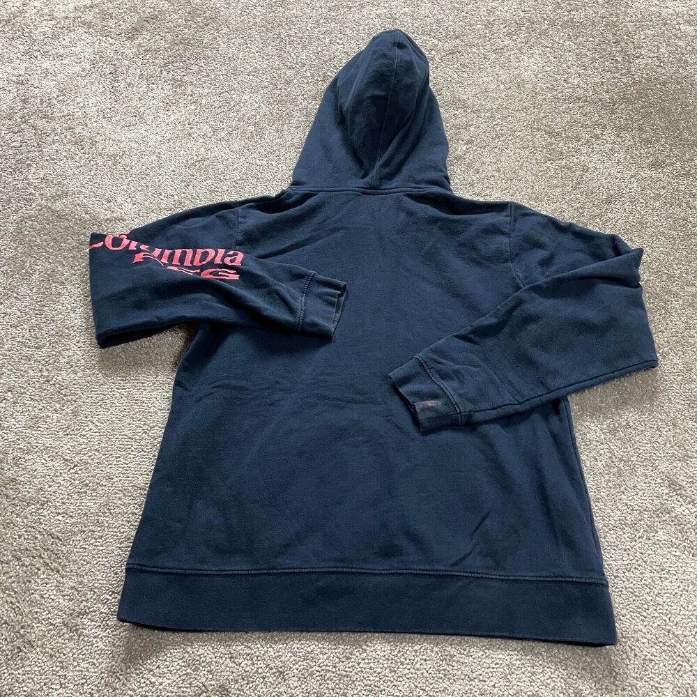 Columbia PFG Hoodie Sweatshirt Womens Medium Navy Blue Hoodie Pullover Jacket